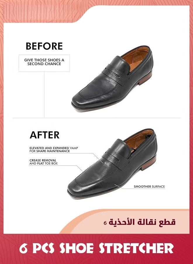 EETU Shoe Stretcher,6 Pair Plastic Adjustable Length Men Shoe Tree Stretcher,Wide Feet Shoe Stretchers Shoe Tree Stretcher Shaper For Men With Tension Spring Coil For Most Shoes,Black - Image 3